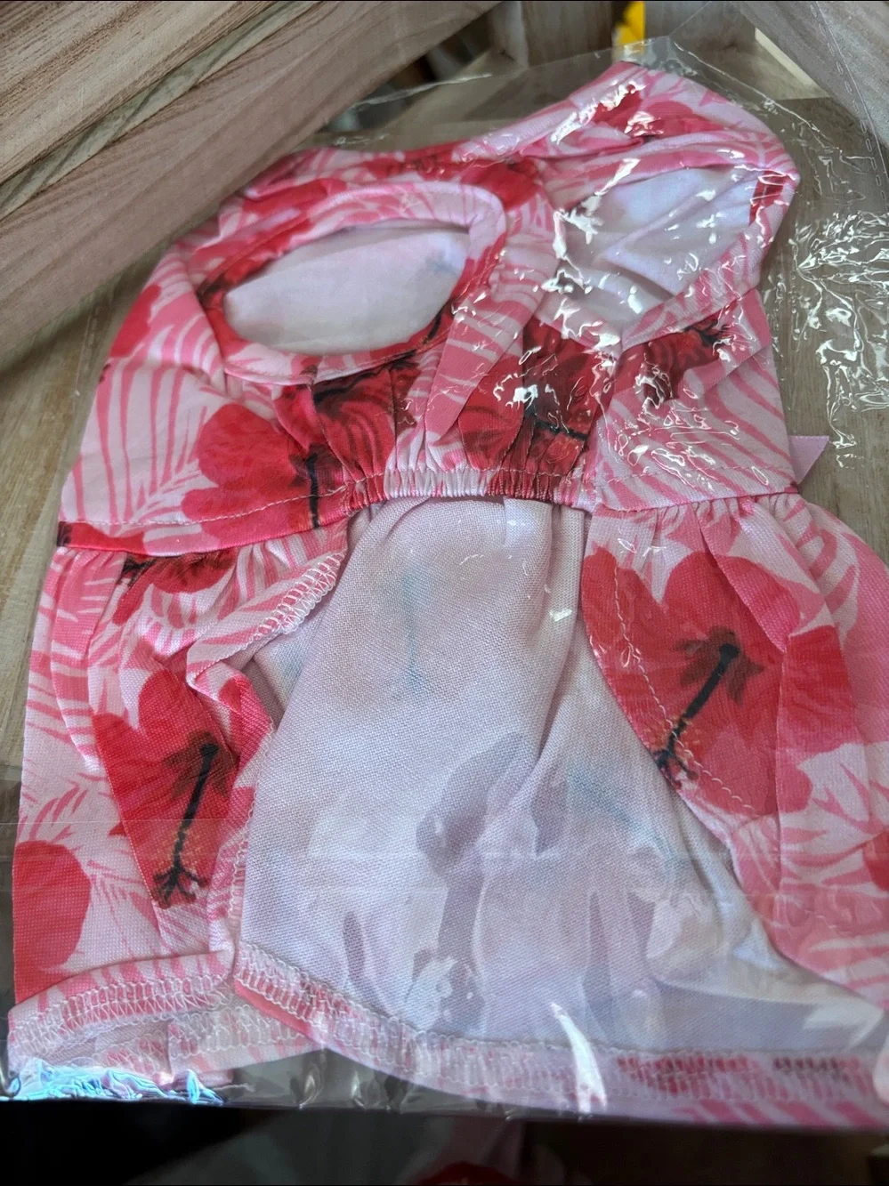 Pink Floral Bow Dog Sundress XS